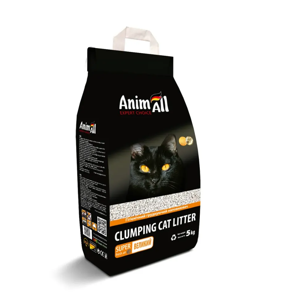 Фото Бентонітовий наповнювач AnimAll для котів, велика фракція, 5 кг купити за ціною ₴160.00