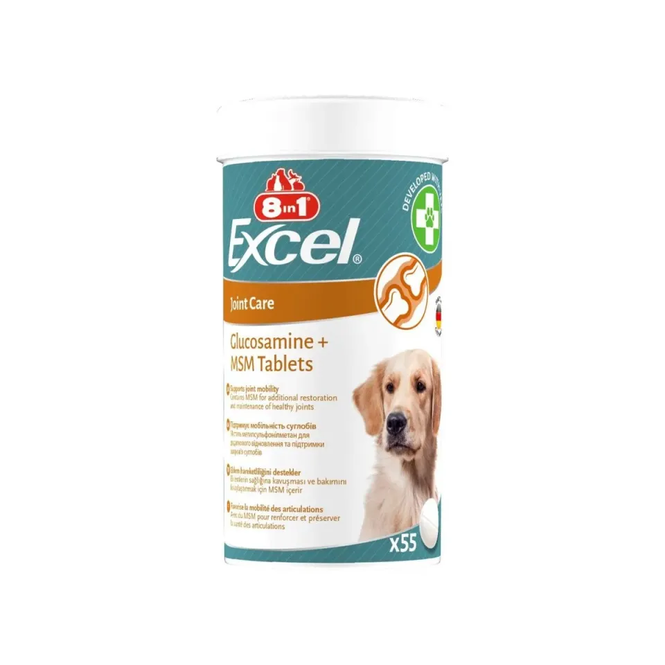 Фото Вітаміни для собак 8in1 Excel «Glucosamine», 55 таблеток купити за ціною ₴1068.00