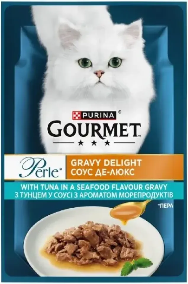 Фото Корм вологий для котів Гурме GOURMET PERLE міні філе у підливці з тунцем 85 г купити за ціною ₴27.70