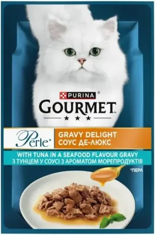 Корм вологий для котів Гурме GOURMET PERLE міні філе у підливці з тунцем 85 г купити за ціною ₴27.70