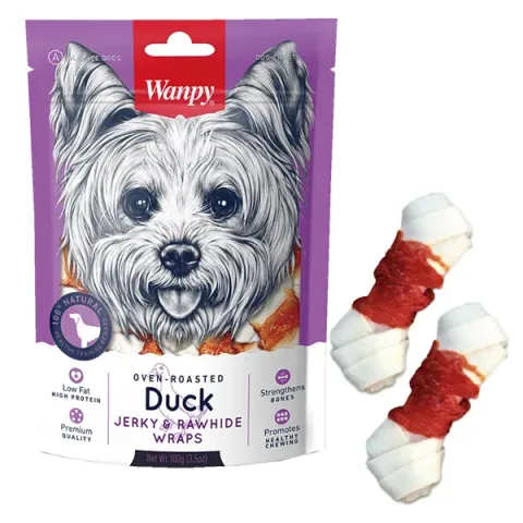 Ванпі Wanpy Duck Jerky & Rawhide Wraps КІСТКА З ВУЗЛАМИ ТА В’ЯЛЕНОЮ КАЧКОЮ купити за ціною ₴171.00