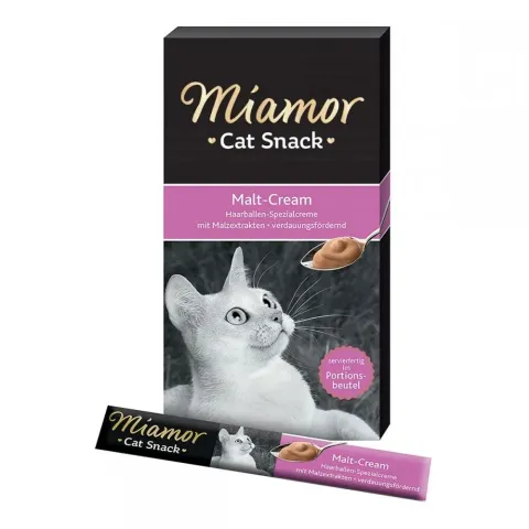 Кремові ласощі для котів Міамор Miamor Malt Cat Cream для виведення шерсті з солодом, 1 стік купити за ціною ₴30.00
