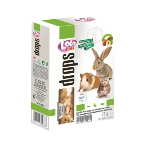 Лоло Петс Lolo Pets Дропси для гризунів з горіхами, 75 г купити за ціною ₴129.00