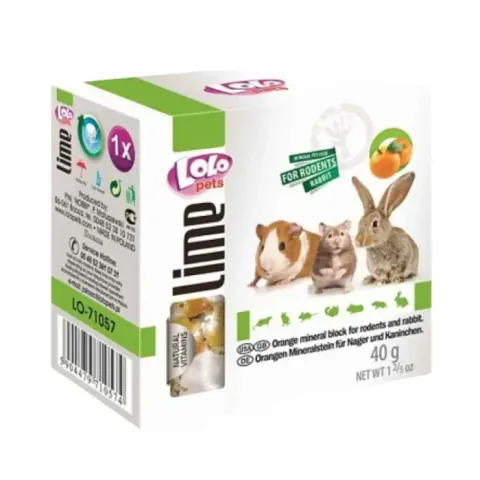 Лоло Петс Lolo Pets Мінеральний камінь для гризунів з апельсином, 40 г купити за ціною ₴55.00