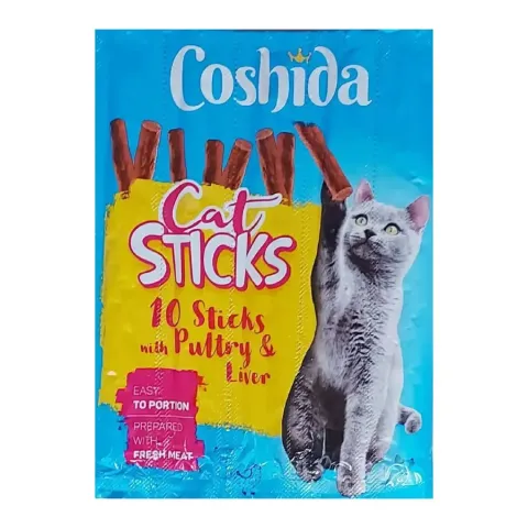 Ласощі м'ясні палички для котів Coshida Cat Sticks зі смаком ПТИЦІ і ЛІВЕРУ (1шт.) купити за ціною ₴12.00