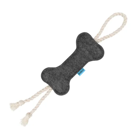Іграшка для собак Barksi Кісточка з канатом Сіра  S(4502) купити за ціною ₴61.20