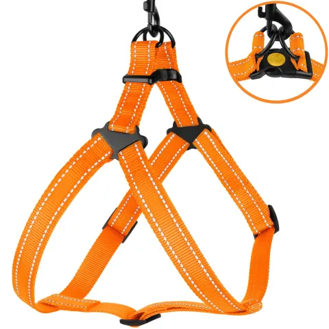 Шлея для Собак BronzeDog Active Нейлонова зі Світловідбиттям Помаранчева  S(70/1304/Т) купити за ціною ₴287.00