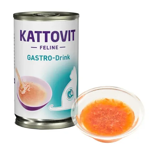 Kattovit Veterinary Gastro Drink КАТТОВІТ ГАСТРО лікувальний напій для котів із захворюваннями шлунково-кишкового тракту та підшлункової залози, банка 135мл купити за ціною ₴87.00