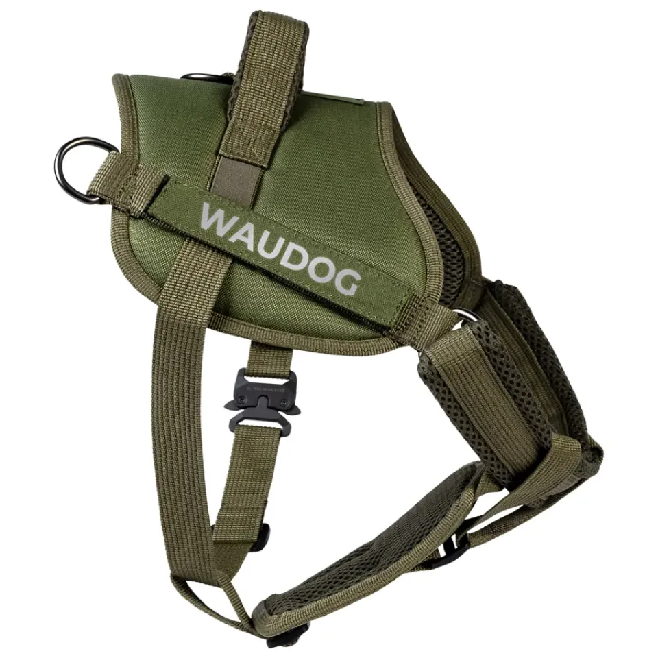 Фото Шлея для службових собак WAUDOG PRO-2, світловідбивна, металевий фастекс, M, В 55-75 см, хакі купити за ціною ₴1377.00