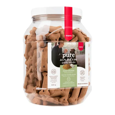 Печиво Мера Mera good snacks pure sensitive Insect Protein для чутливих собак із білком комах, 600 г купити за ціною ₴442.80