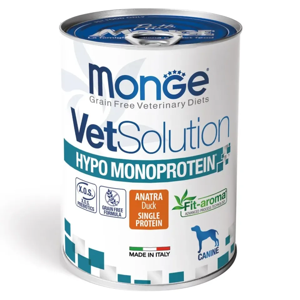 Фото Корм вологий для собак Монж Monge VetSolution Wet Hypo canine качка купити за ціною ₴153.00