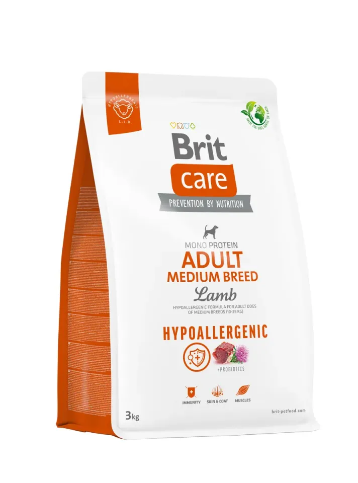Фото Бріт Кеа для собак Бріт Кеа Гіпоалергенний Корм Brit Care Dog Hypoallergenic Adult Medium Breed з ягням купити за ціною ₴1053.15