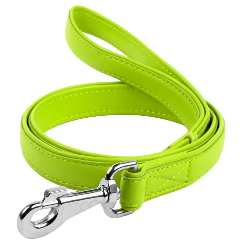 Фото Повідець для собак шкіряний WAUDOG Glamour, Ш 25 мм, Дов 122 см салатовий купити за ціною ₴941.40