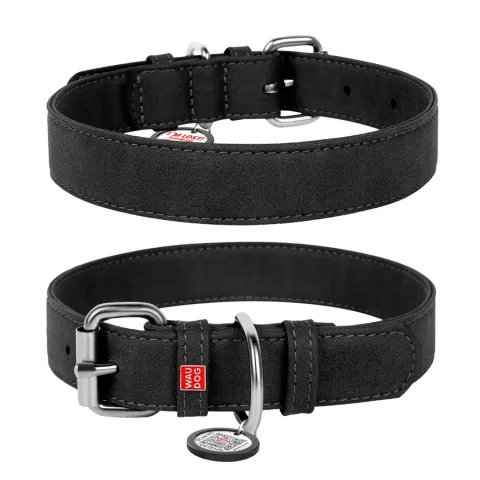 Нашийник для собак зі штучної шкіри WAUDOG Eco з QR паспортом, Ш 25 мм, Дов 38-49 см чорний купити за ціною ₴227.00