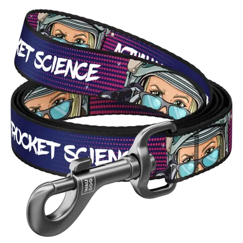 Повідець для собак нейлоновий WAUDOG Nylon малюнок "Космос. Ракетобудування", S, Ш 15 мм, Д 122 см купити за ціною ₴149.40