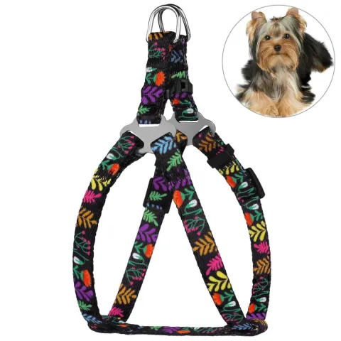 Шлея для Собак Дрібних Порід BronzeDog Urban Квіти Чорна XS купити за ціною ₴238.00