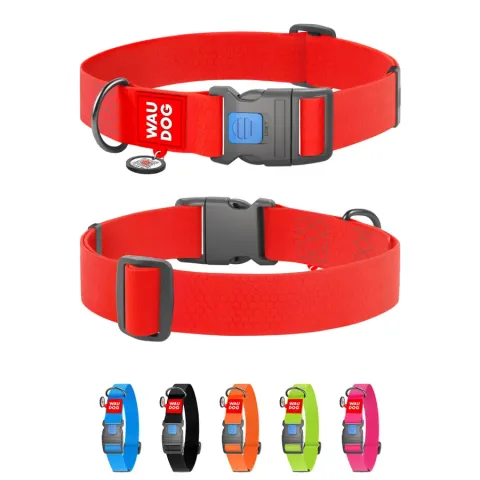 Нашийник для собак водостійкий WAUDOG Waterproof з QR паспортом, пластиковий фастекс, XXL, Ш 40 мм, Дов 46-70 см, червоний купити за ціною ₴452.00