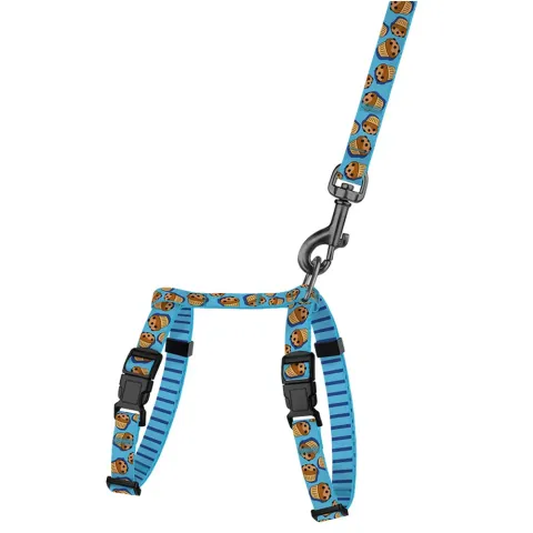 Шлея з Поводком для Котів та Дрібних Собак BronzeDog Urban Fruits Кекси  XS(58/8626) купити за ціною ₴302.40