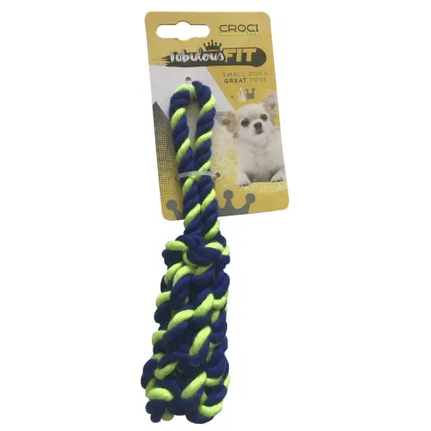 Іграшка для дрібних собак CROCI плетена кістка з каната, зелена, 19см купити за ціною ₴173.70