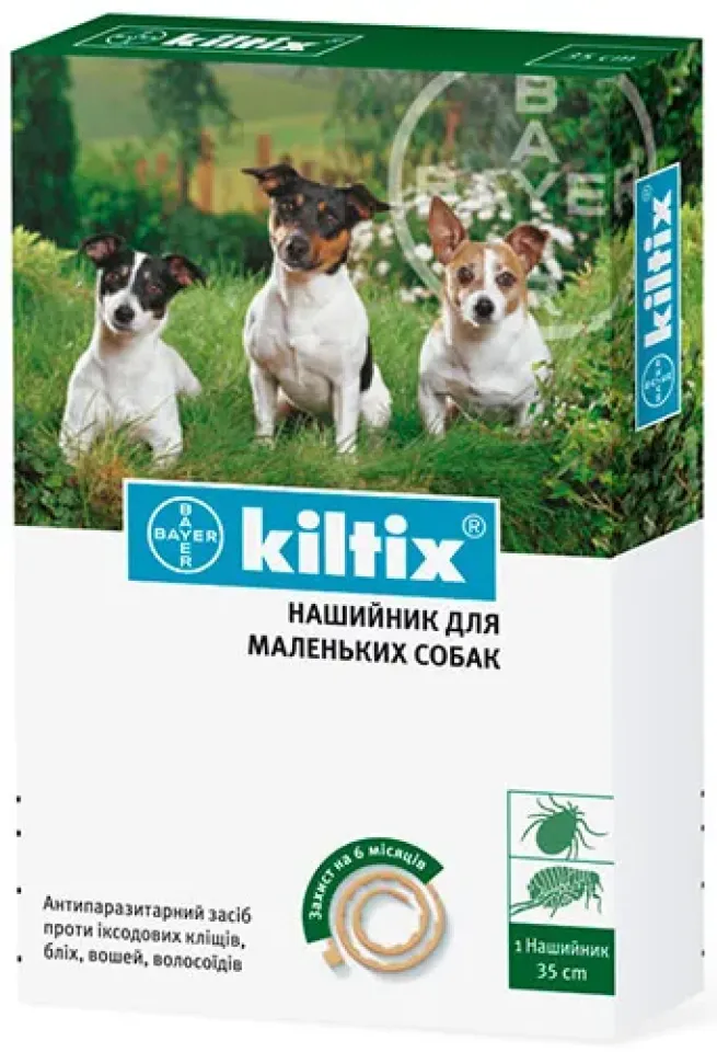 Фото Нашийник Bayer Kiltix проти бліх та кліщів для собак, 35 см купити за ціною ₴906.00