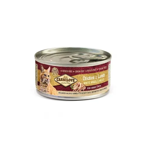 Вологий корм для дорослих котів Carnilove Chicken & Lamb for adult cats купити за ціною ₴119.00