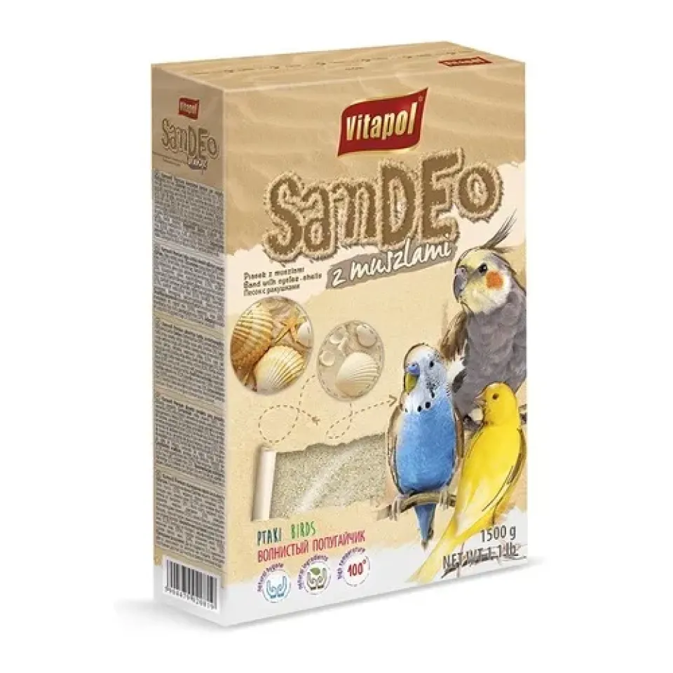 Фото Пісок Vitapol Sand with Oyster-shell для птахів, з черепашками, 1.5 кг купити за ціною ₴113.00