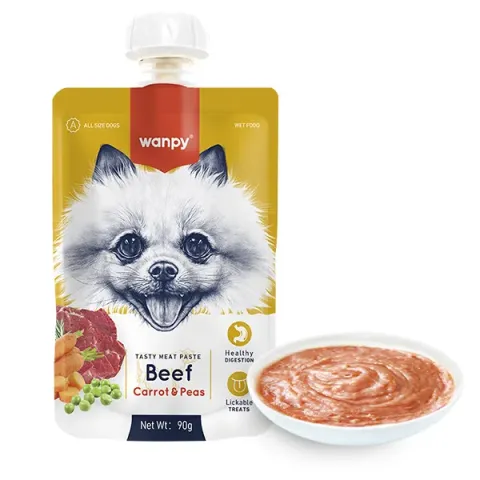 Ванпі Wanpy Beef Carrot & Pea КРЕМ-ПЮРЕ ЯЛОВИЧИНА З МОРКВОЮ рідкий корм для собак купити за ціною ₴105.00