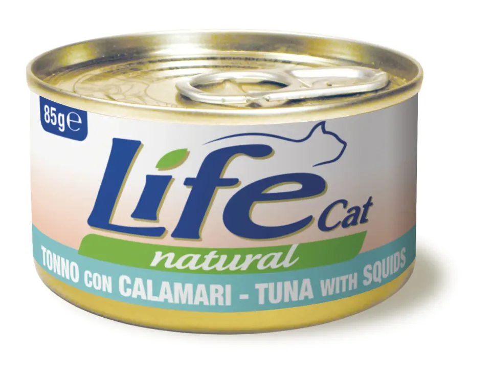 Фото Вологий корм для котів ЛайфКет LifeCat Тунець з кальмарами купити за ціною ₴85.00