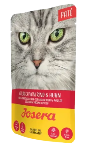 Корм вологий для котів Йозера Josera Паштет Гуляш з яловичини та курки, 85г, пауч купити за ціною ₴54.00