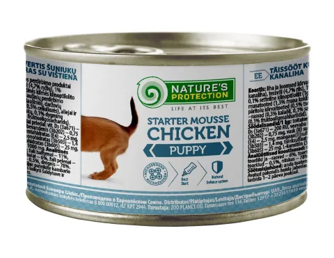 Вологий корм для цуценят Nature's Protection Puppy Starter Mousse Chicken 200 g купити за ціною ₴149.00