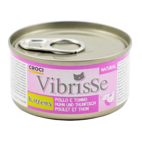 Конcерва для кошенят VIBRISSE тунець/курка, 70г купити за ціною ₴76.40