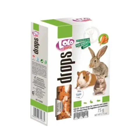 Лоло Петс Lolo Pets Дропси для гризунів з морквою, 75 г купити за ціною ₴129.00