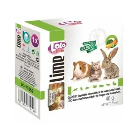 Лоло Петс Lolo Pets Мінеральний камінь для гризунів з овочами, 40 г купити за ціною ₴72.00