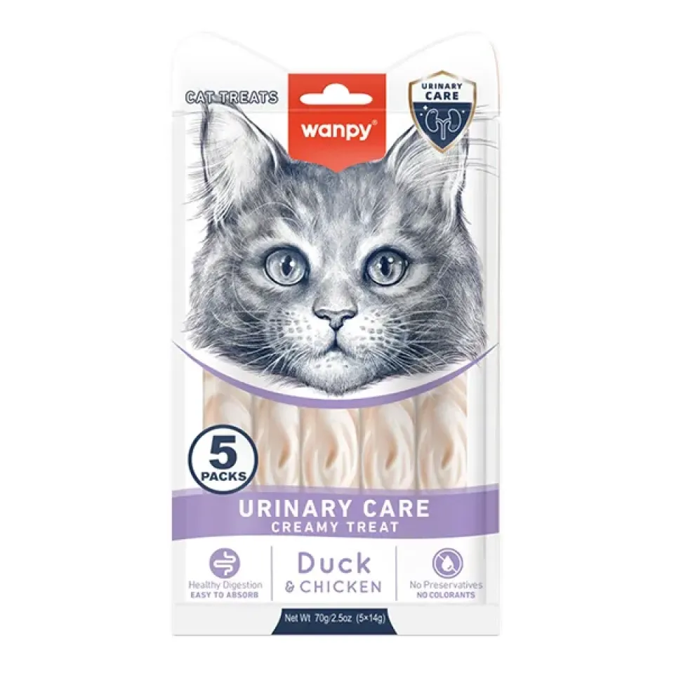 Фото Wanpy Functional Creamy Lickable Treat Urinary Care ВАНПІ УРІНАРІ функціональні рідкі ласощі для котів для підтримання здоров’я сечовидільної системи купити за ціною ₴123.00