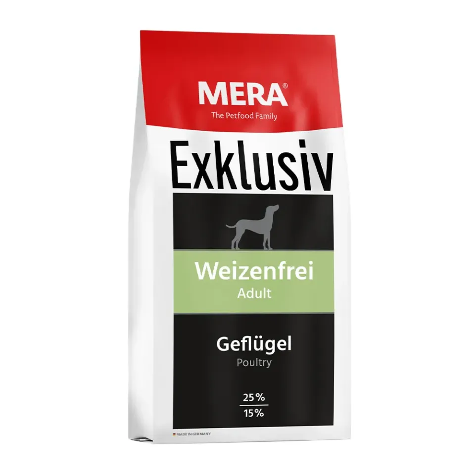 Фото MERA EXCLUSIV weizenfrei Adult Geflugel  корм для собак з птицею (без пшениці), 15 кг купити за ціною ₴3244.20