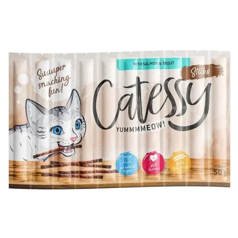 Ласощі м'ясні палички для котів Catessy Sticks з лососем та форелю (1 шт.) купити за ціною ₴148.00