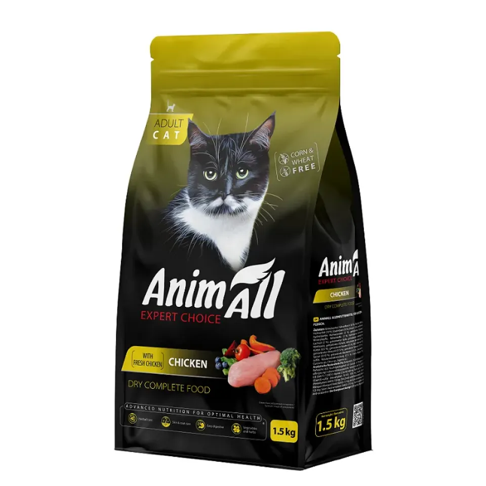 Фото АнімАлл Повнораціонний сухий корм для котів зі свіжою куркою AnimAll купити за ціною ₴441.00