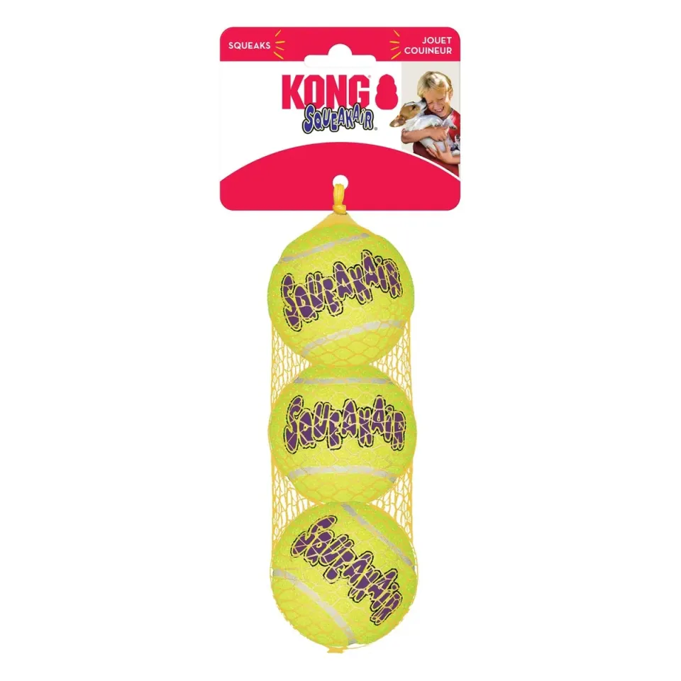 Фото Іграшка для собак KONG SqueakAir Balls - Тенісні М'ячі з пискавкою, M, 3 шт. купити за ціною ₴535.00