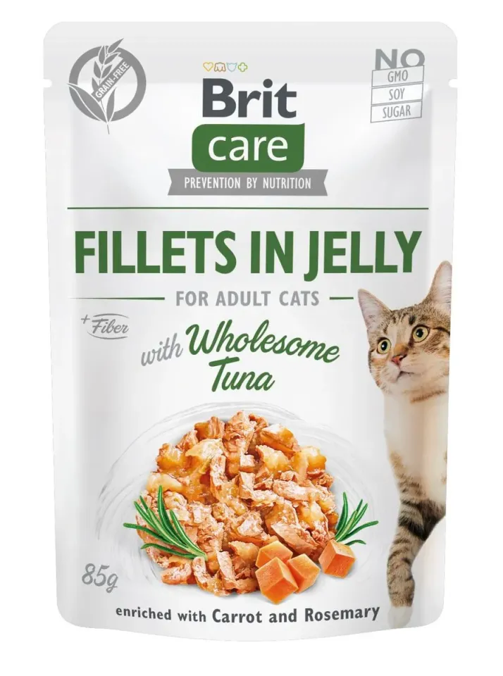 Фото Бріт Кеа для котів вологий Корм Brit Care Cat pouch філе в желе з тунцем 85г купити за ціною ₴69.00