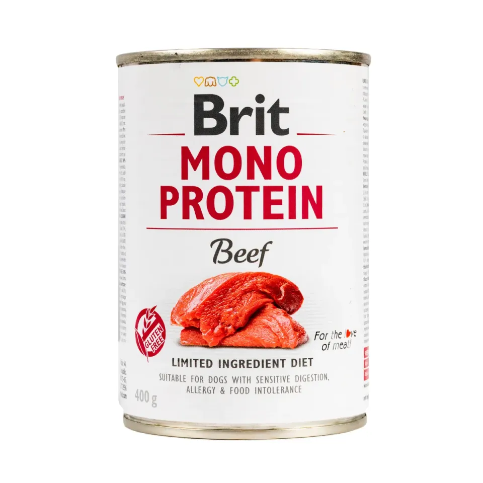 Фото Бріт Кеа монопротеїн для собак вологий  Корм Brit Care Mono Protein Dog з яловичиною 400г купити за ціною ₴189.00