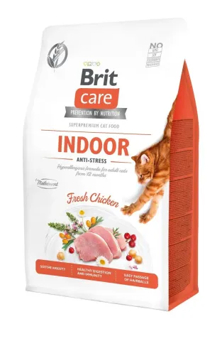 Бріт Кеа для котів Корм Brit Care Cat GF Indoor Anti-stress (курка) купити за ціною ₴289.00