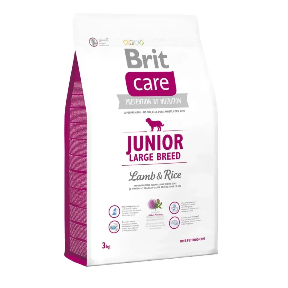 Фото Бріт Кеа для собак Корм Brit Care Junior Large Breed Lamb & Rice з ягням та рисом купити за ціною ₴833.00