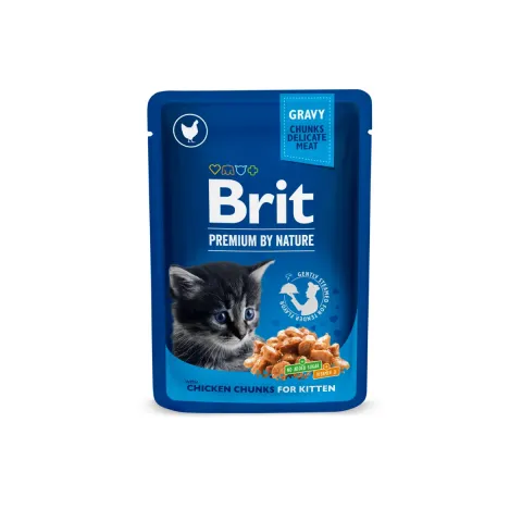 Бріт преміум вологий корм Brit Premium Cat pouch для кошенят з куркою купити за ціною ₴39.00
