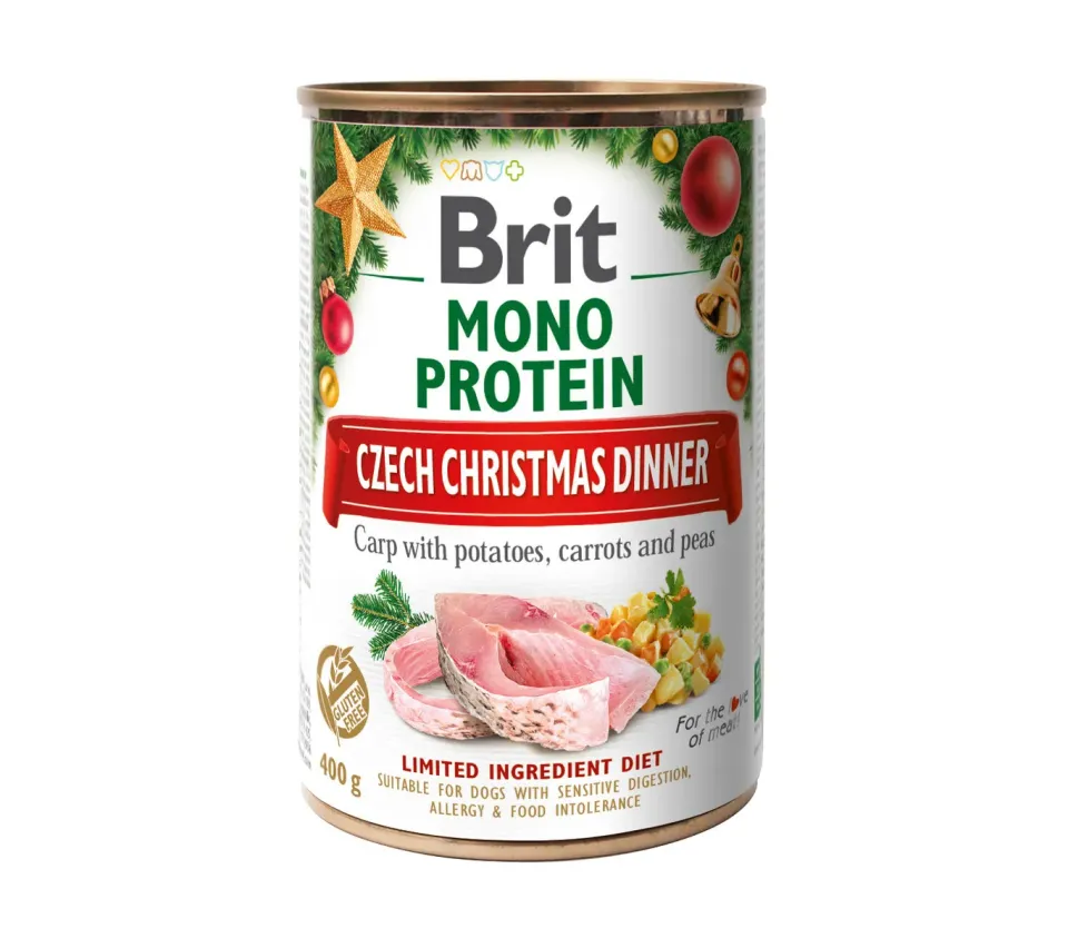 Фото Бріт Кеа монопротеїн для собак вологий  Корм Brit Care Mono Protein Dog Короп та картопляний салат 400г купити за ціною ₴179.00