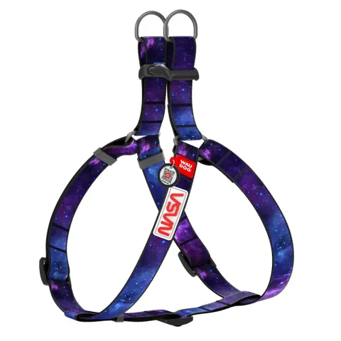 Шлея для собак WAUDOG Nylon з QR-паспортом, малюнок "NASA21", пластиковий фастекс, S, Ш 15, Д 40-55 см купити за ціною ₴354.00