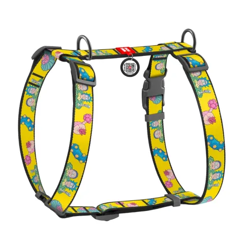 Шлея для собак анатомічна H-подібна WAUDOG Nylon з QR-паспортом, малюнок "Рік та Морті 1", пластиковий фастекс, S, Ш 15 мм, A 30-40, B 30-50 купити за ціною ₴295.00