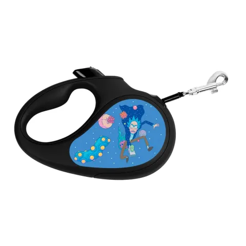 Повідець-рулетка для собак WAUDOG R-leash, малюнок "Рік та Морті 3", S, до 15 кг, 5 м, світловідбиваюча стрічка чорний купити за ціною ₴714.80