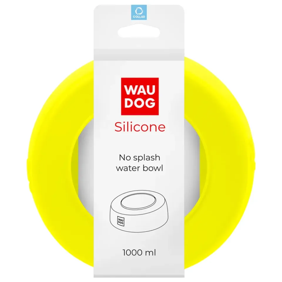 Фото Миска-непроливайка WAUDOG Silicone 1 л жовтий купити за ціною ₴331.00