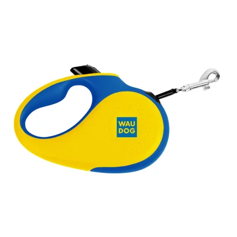 Повідець-рулетка для собак WAUDOG R-leash, малюнок "Colors of freedom", L, до 50 кг, 5 м, світловідбивна стрічка купити за ціною ₴860.20