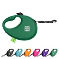 Фото Повідець-рулетка для собак WAUDOG R-leash з контейнером для пакетів, світловідбивна стрічка, L, до 40 кг, 5 м, зелений купити за ціною ₴765.00